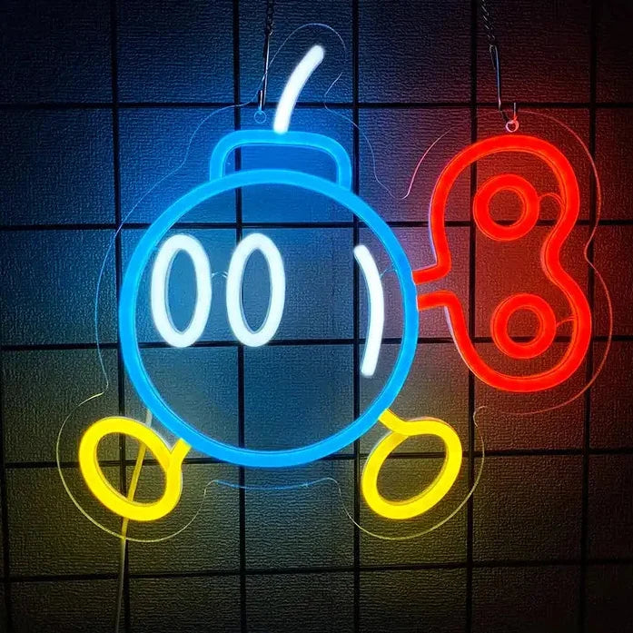 Enseigne Neon Bomb Plombier Retro