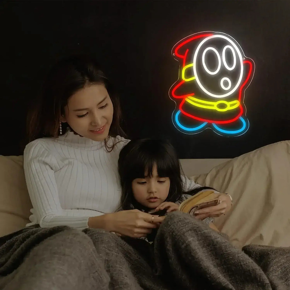 Enseigne néon LED Shy Guy avec alimentation USB