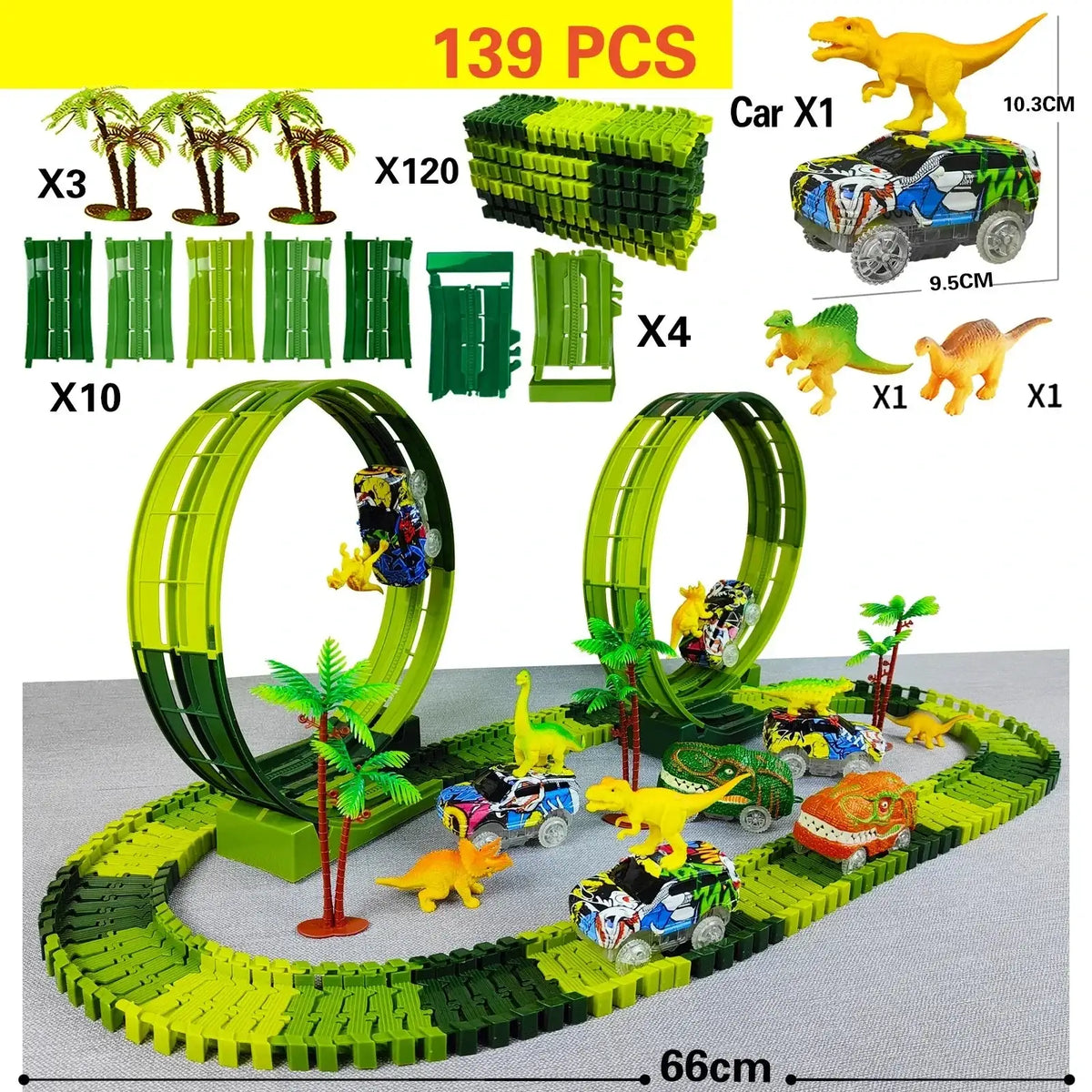 Ensemble Circuit voiture électrique Dinosaure