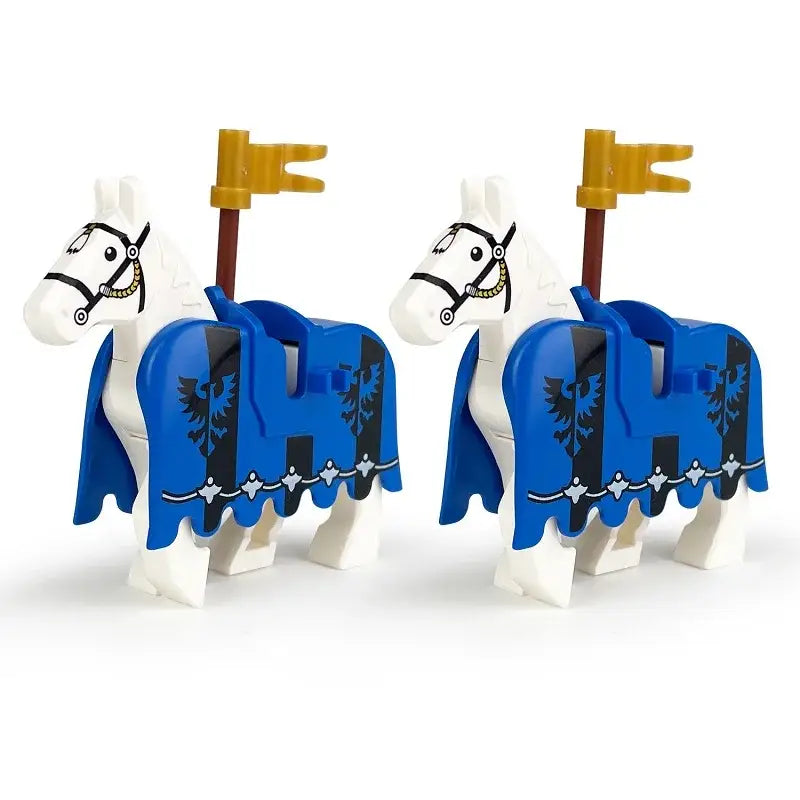 Figurine cheval médiéval briques de construction