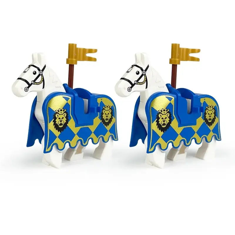 Figurine cheval médiéval briques de construction