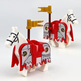 Figurine cheval médiéval briques de construction