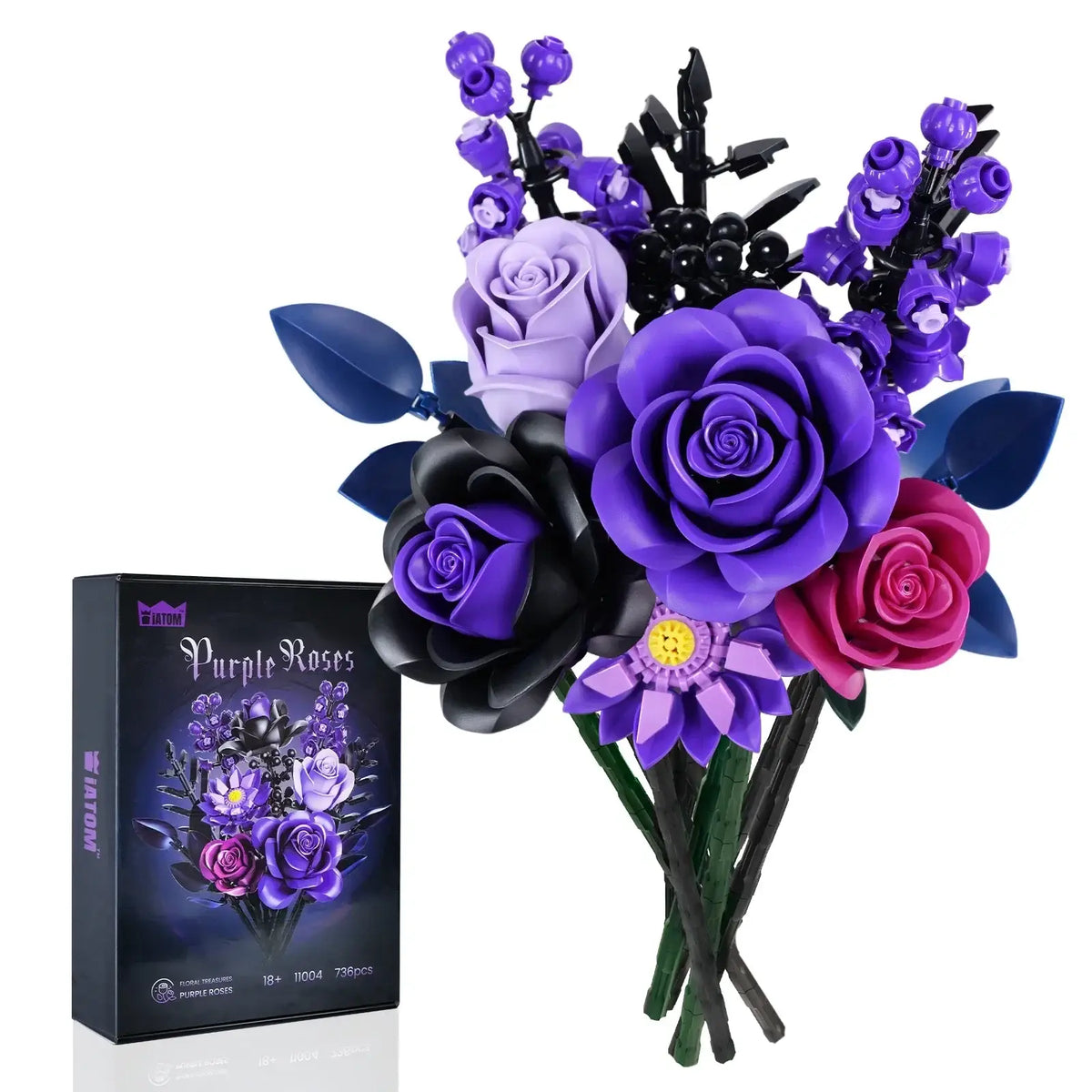 Fleurs en briques à assembler roses violettes
