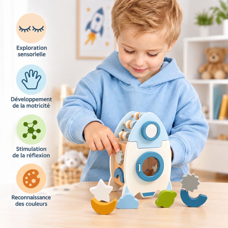 Montessori Wooden Wake-Up Rocket | RocketWiz
