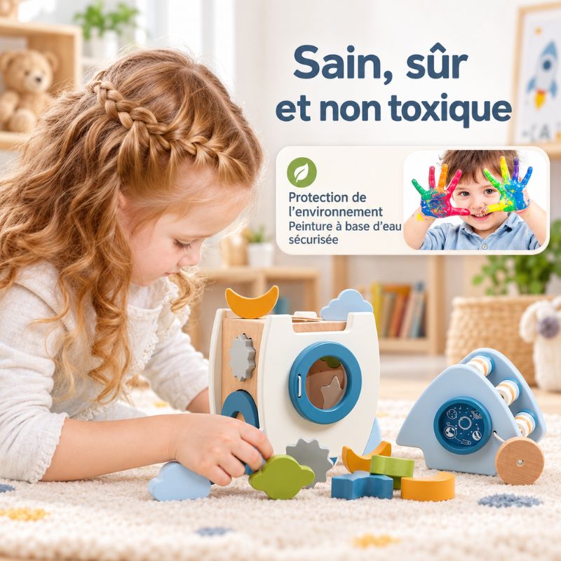 Montessori Wooden Wake-Up Rocket | RocketWiz
