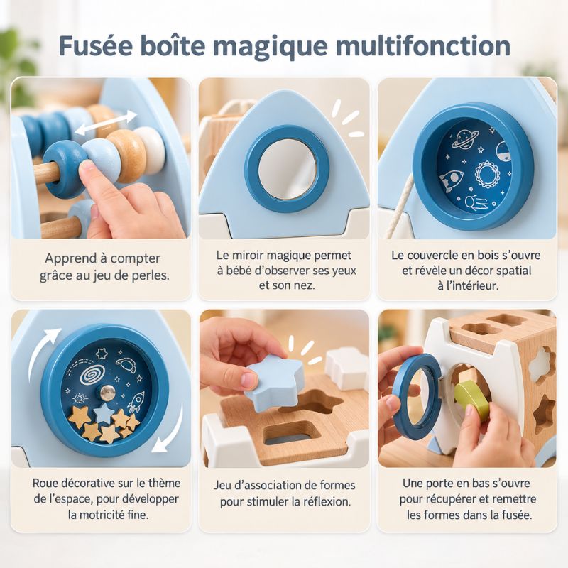 Montessori Wooden Wake-Up Rocket | RocketWiz