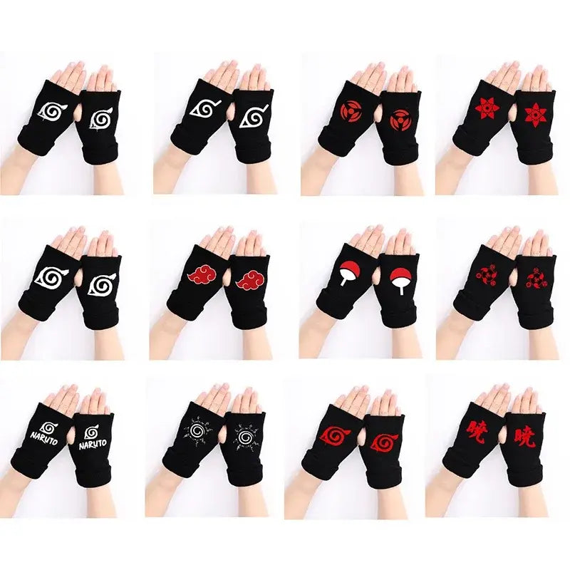 Gants en mitaine Uchiha Akatsuki Konoha Naruto Shippuden