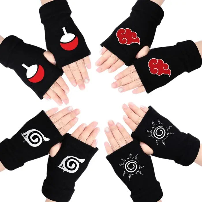 Gants en mitaine Uchiha Akatsuki Konoha Naruto Shippuden