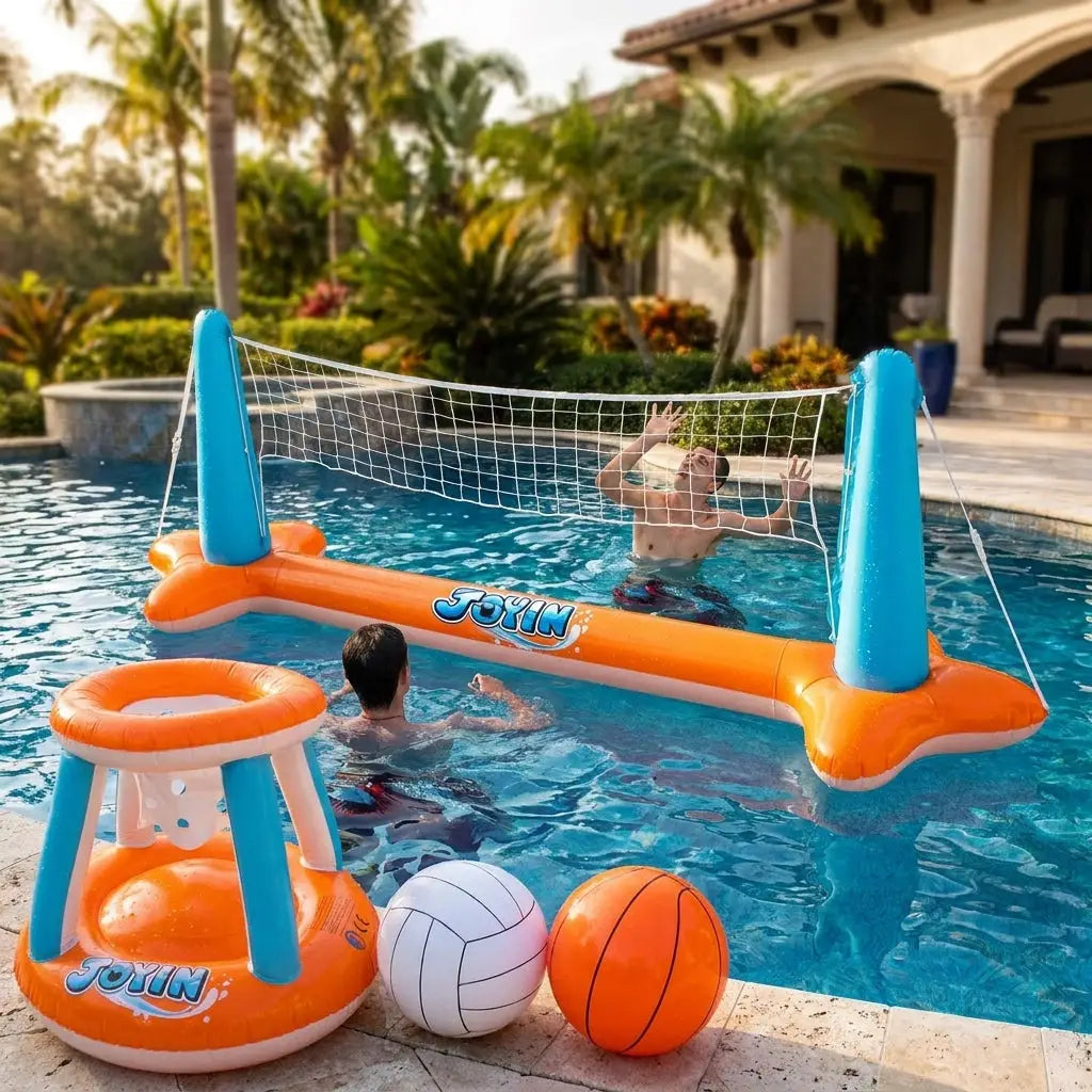 Set Gonflable Volley et Basket pour Piscine