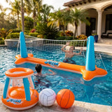 Set Gonflable Volley et Basket pour Piscine