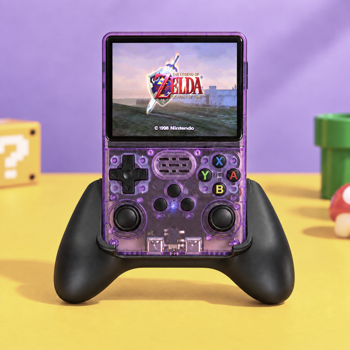 Poignée Manette pour Console R36S — Grip Ergonomique Noir