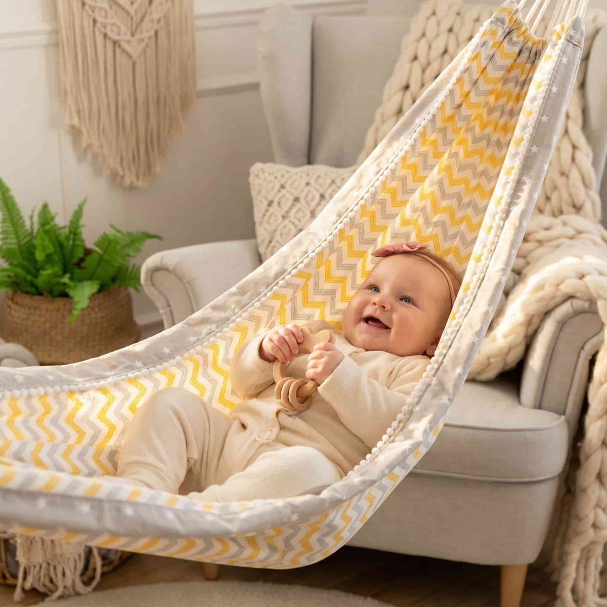 Balancelle Hamac Macramé Bébé Nordic Zen (Intérieur/Extérieur)