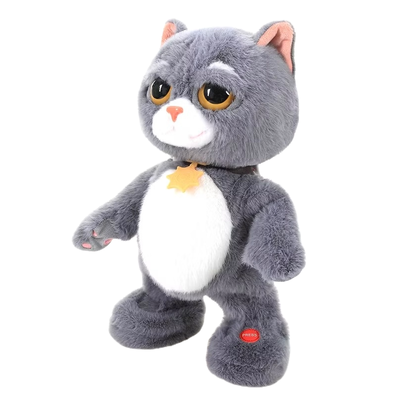 Chat en Peluche Interactif pour Enfant et Bébé