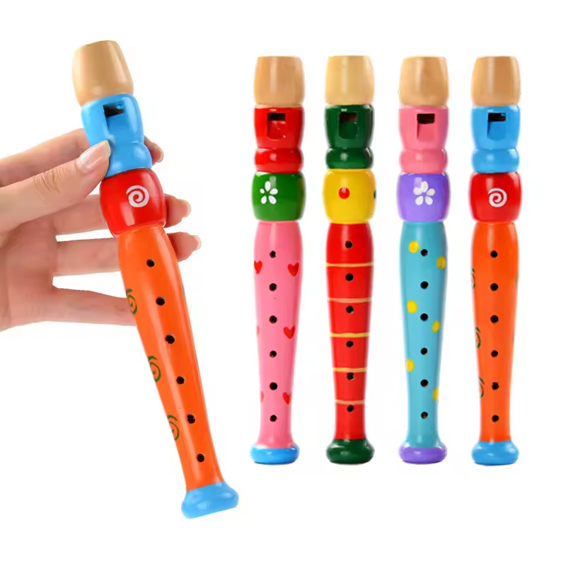 Flûtes Colorées en Bois pour Enfants – Lot de 3 pièces