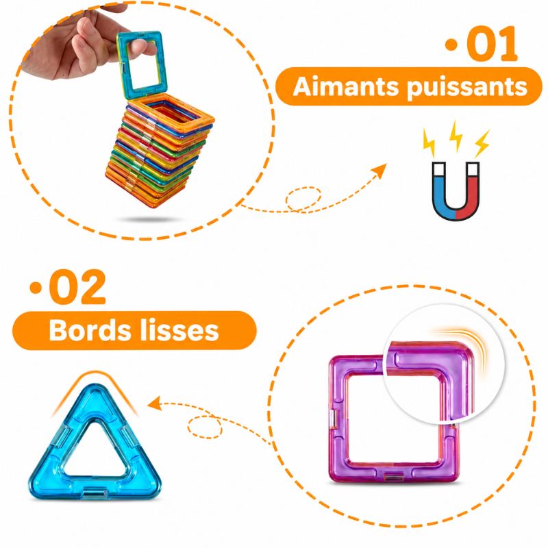 Jeu Aimanté Construction Montessori | MagniMax