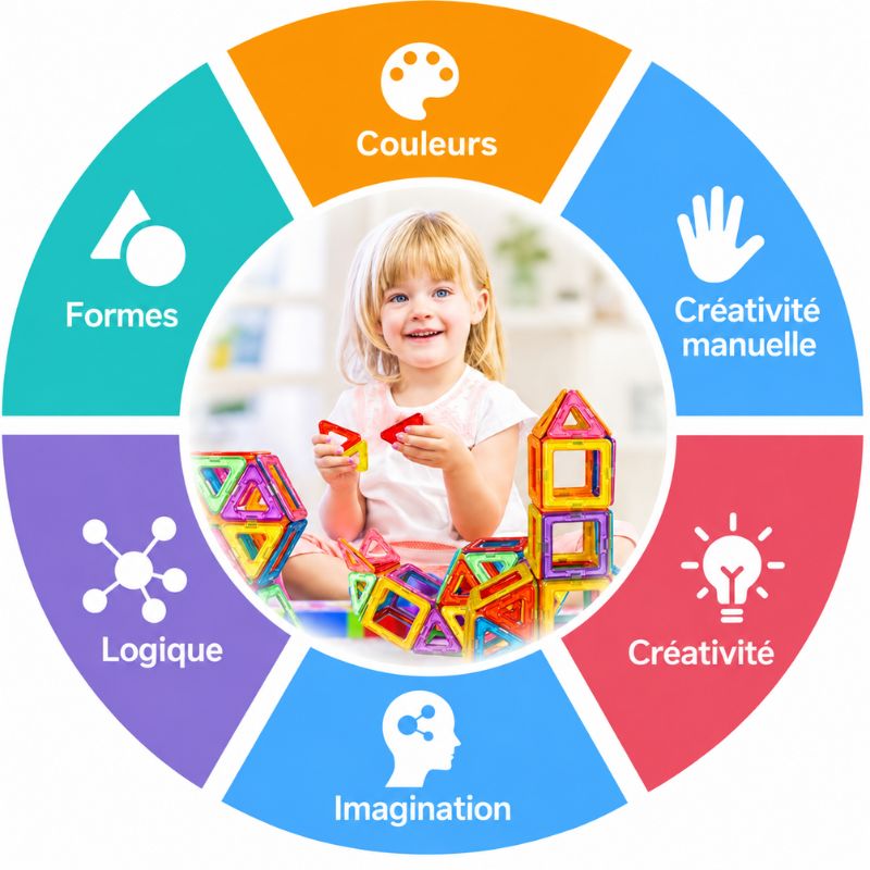 Jeu Aimanté Construction Montessori | MagniMax