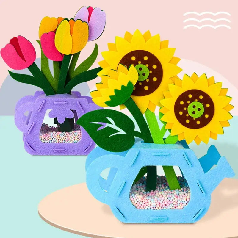 Jeu construction fleurs en pot