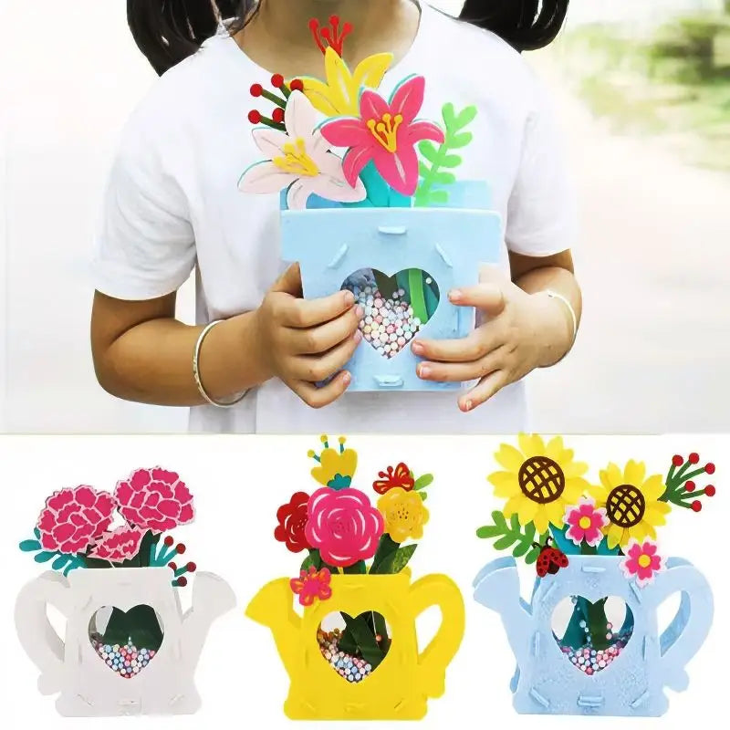 Jeu construction fleurs en pot