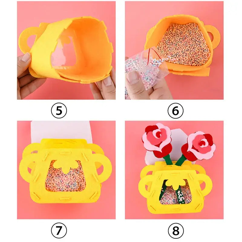 Jeu construction fleurs en pot