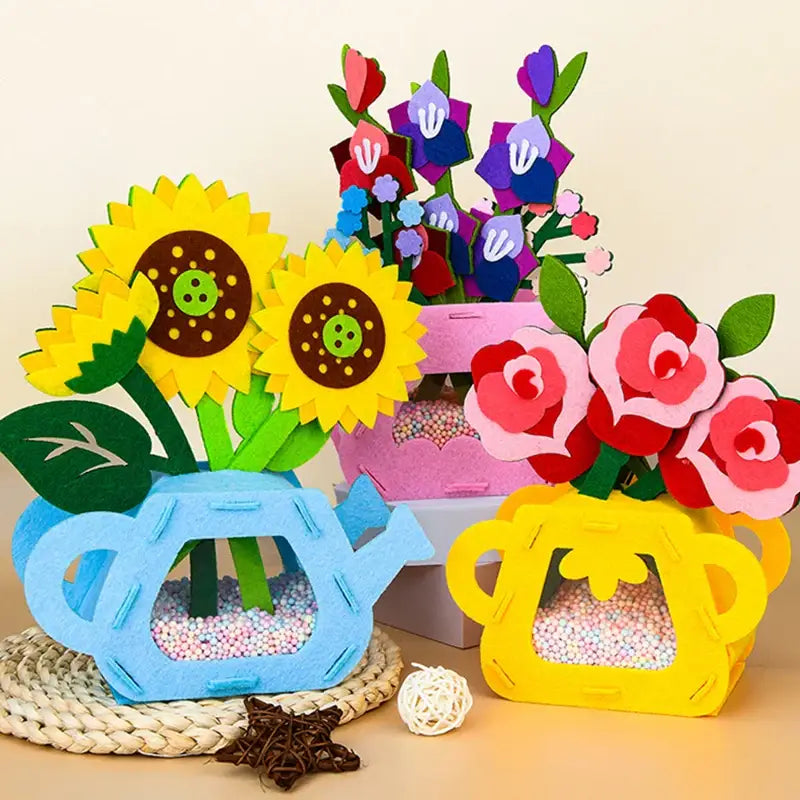 Jeu construction fleurs en pot