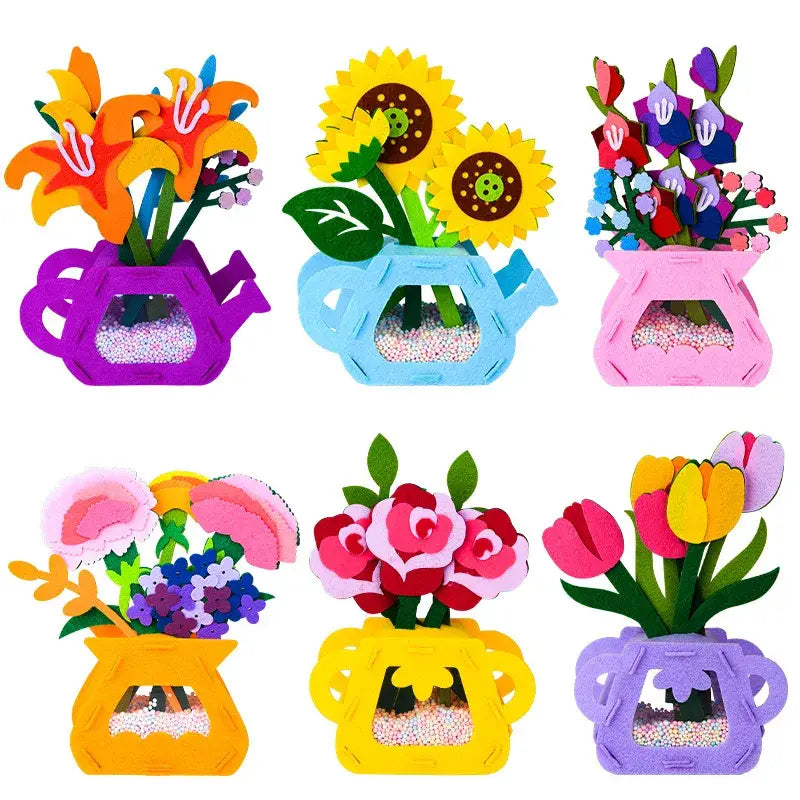 Jeu construction fleurs en pot