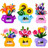 Jeu construction fleurs en pot