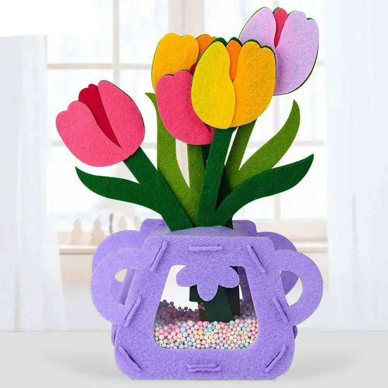 Jeu construction fleurs en pot