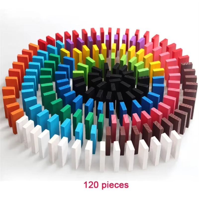 Jeu de Dominos en Bois Colorés | DominoBlox