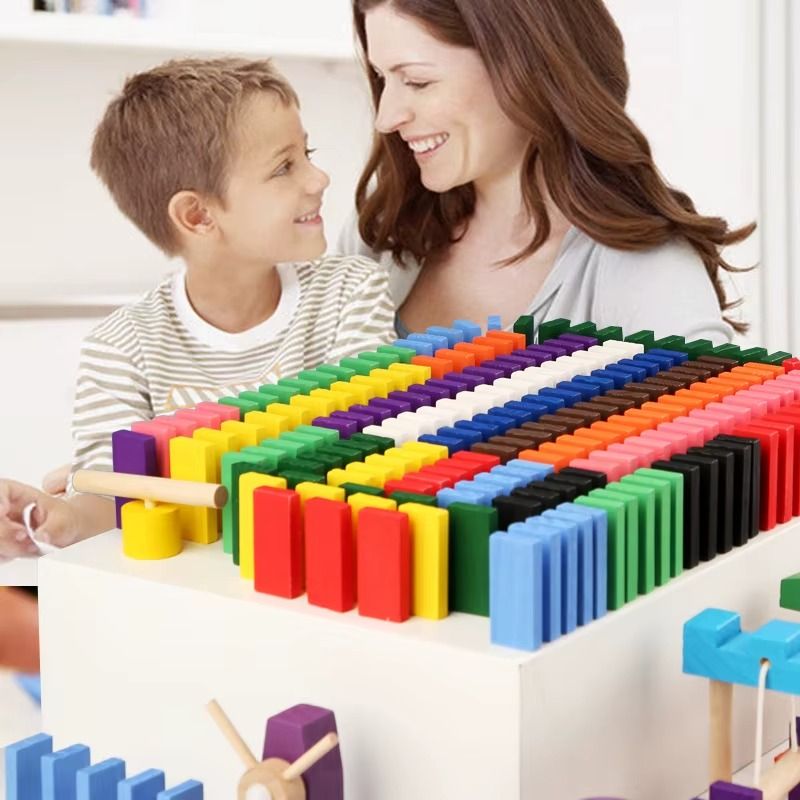 Jeu de Dominos en Bois Colorés | DominoBlox