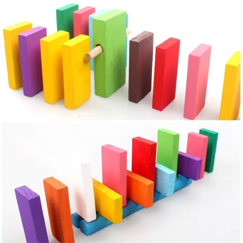 Jeu de Dominos en Bois Colorés | DominoBlox