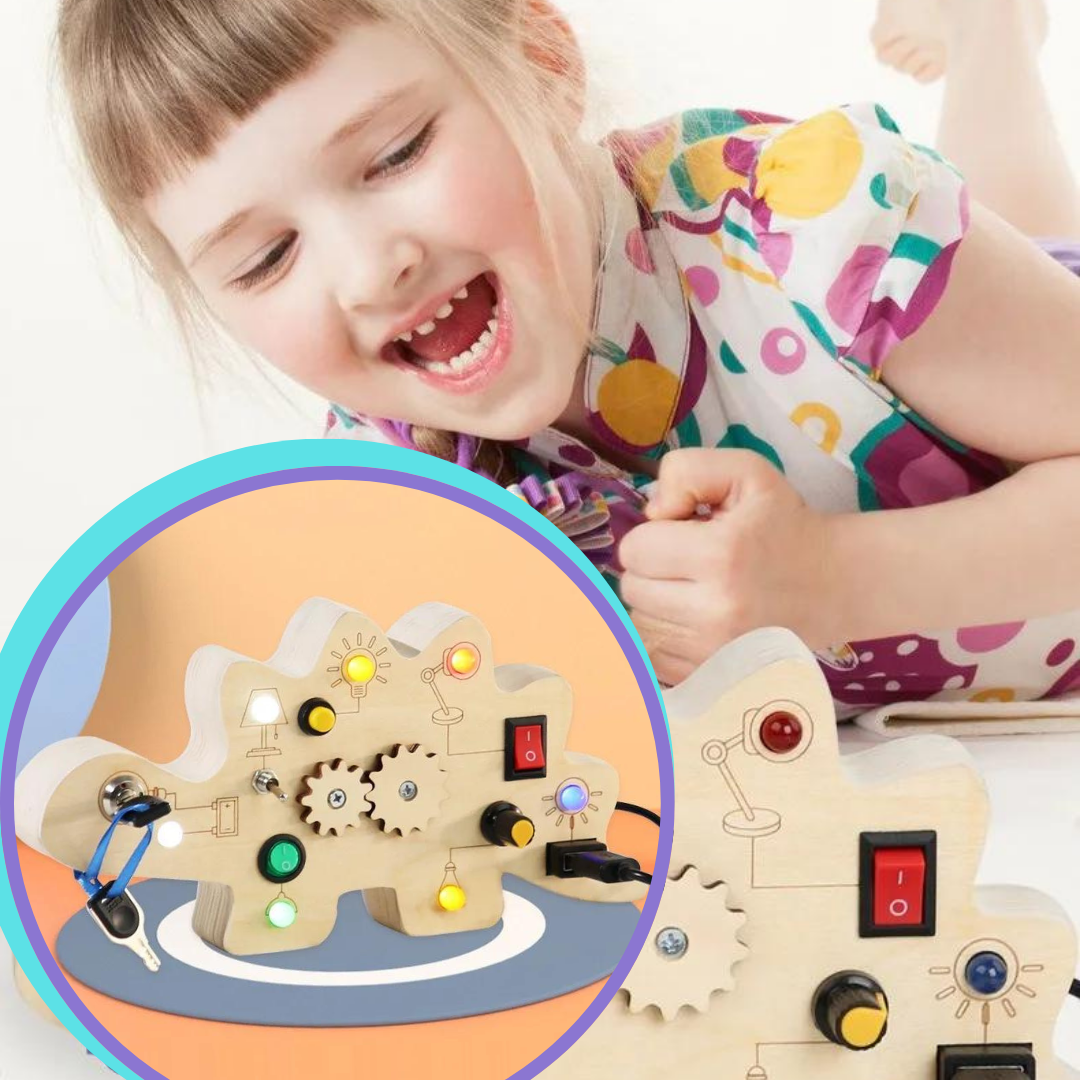 Tableau d'activité Montessori - CircuitDEL Dinosaure - Jouet Éducatif et Compact