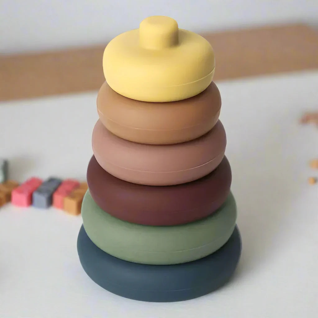 Jeu de construction d'anneaux en silicone | TeetheStack