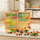 Jeu de construction en bois boîte à outils enfants | ToolBox