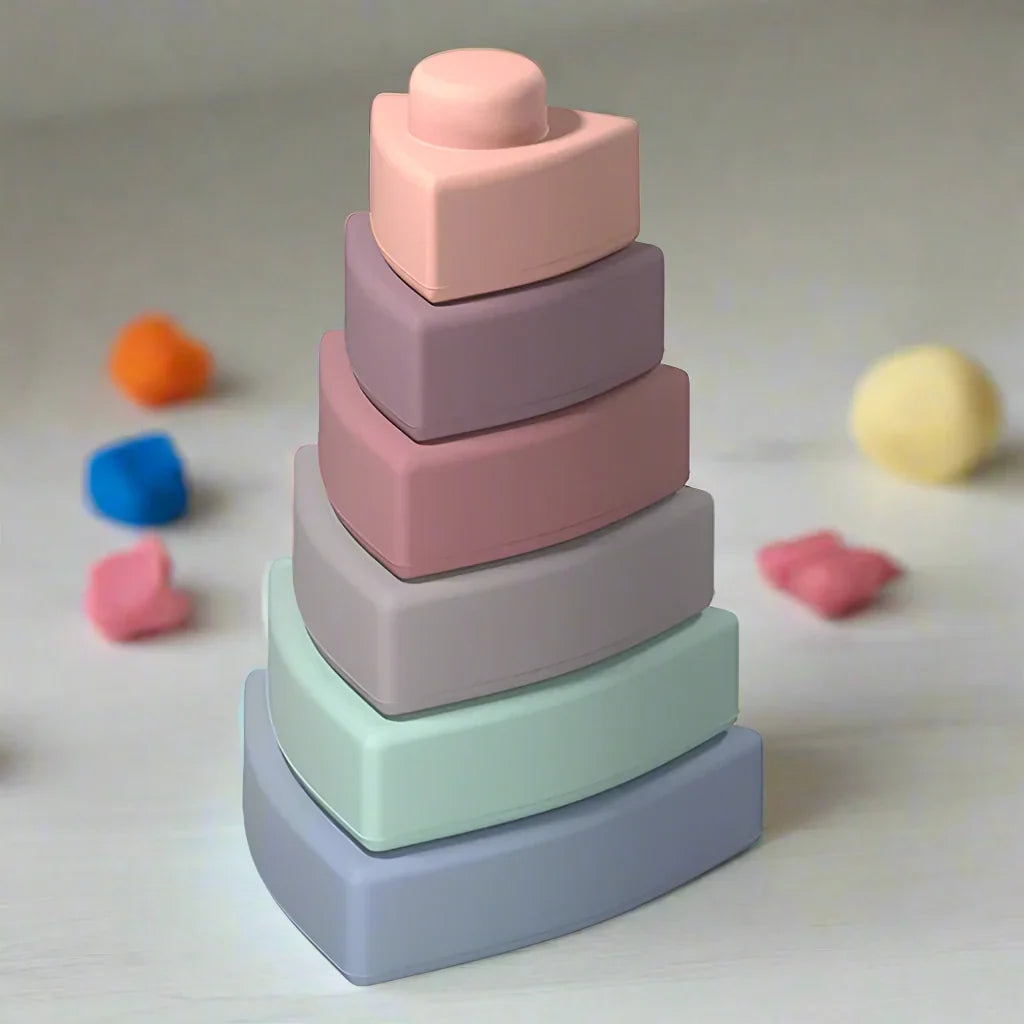 Jeu de construction d'anneaux en silicone | TeetheStack