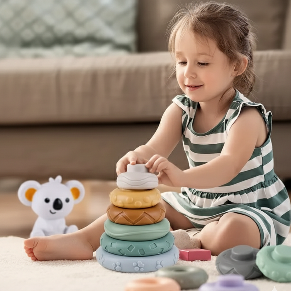 Jeu de construction sensoriel en silicone Montessori | SilicBuild