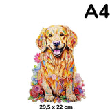 Puzzle Bois Chien Fleuri – DoggoJoy