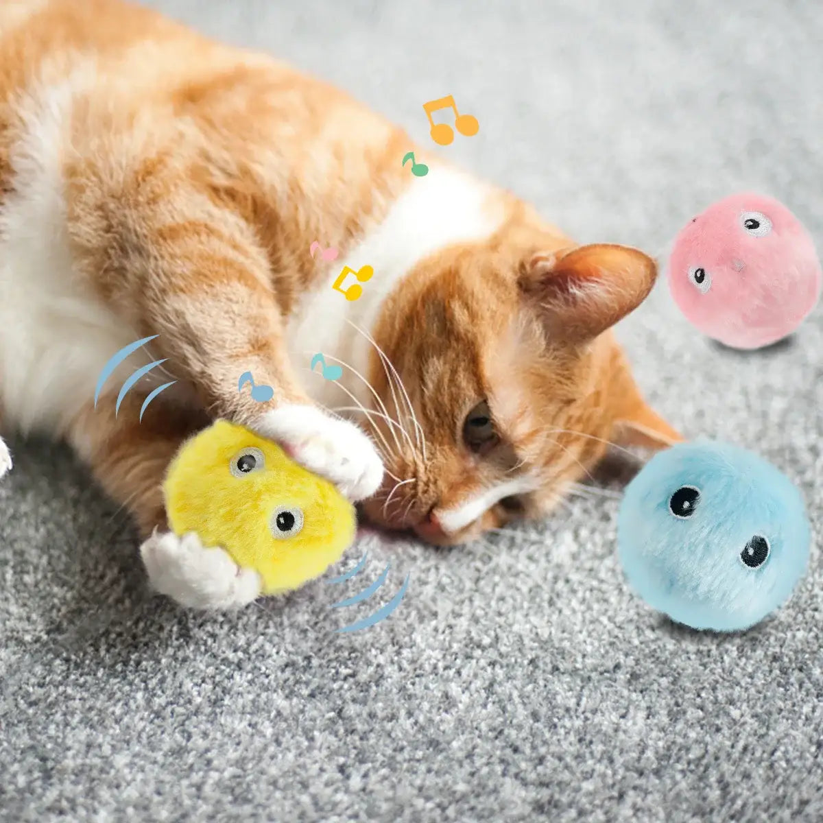 jouet interactif chat Boule peluche musical-ClubdesJouets