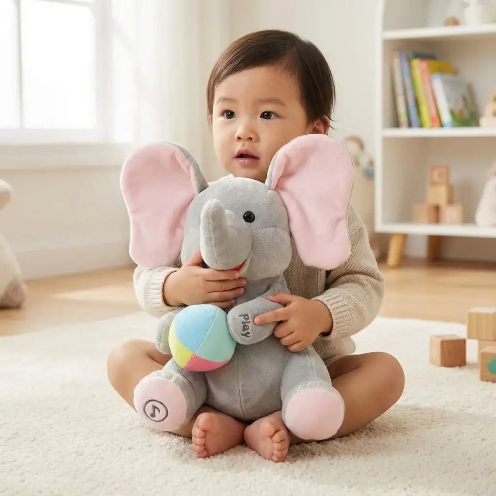 Jouet Peluche éléphant cache-cache
