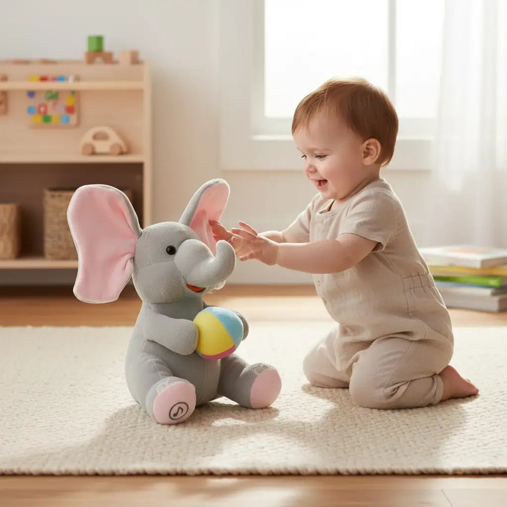 Jouet Peluche éléphant cache-cache