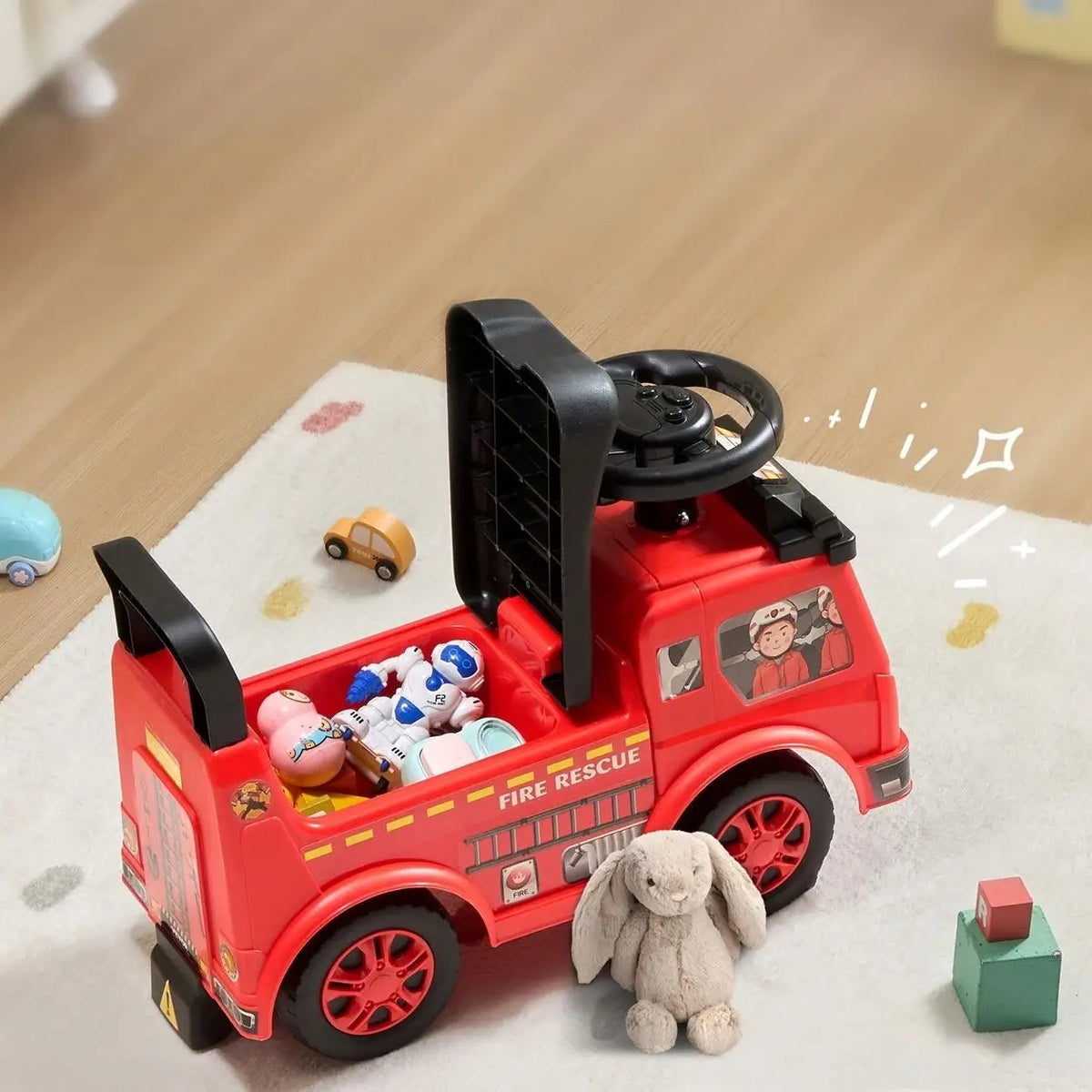 Jouet Voiture Enfant avec Volant Musical et Rangement