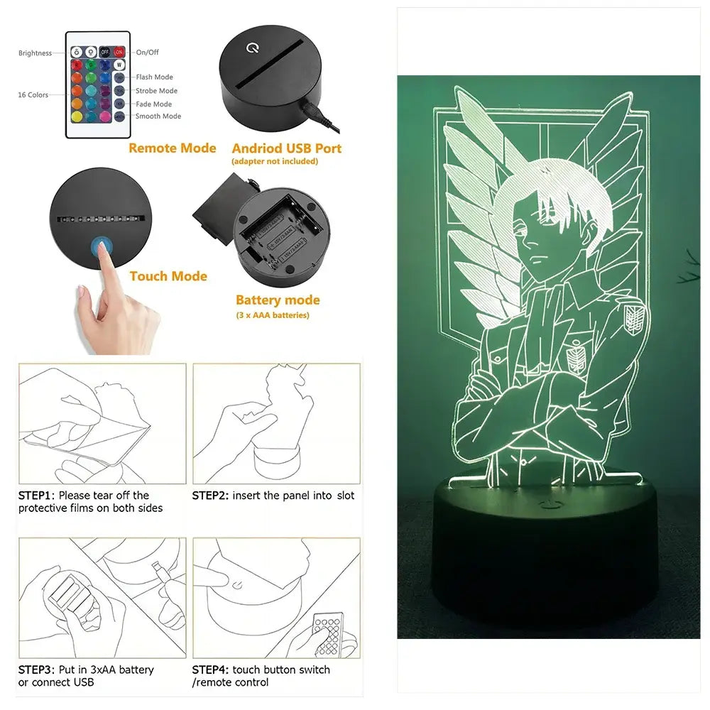 Lampe 3D en acrylique Bataillon d'Exploration SNK