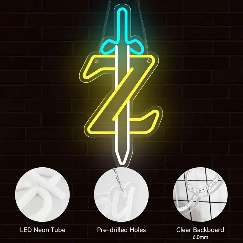 Lampe Neon Epee Aventurier Legendaire
