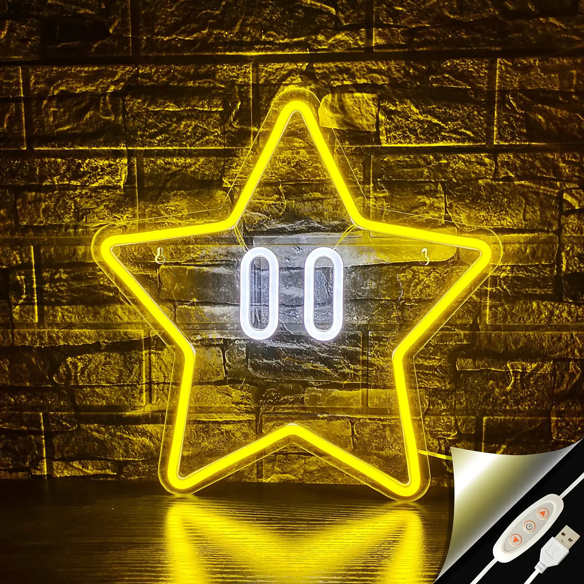Lampe Neon Etoile Plombier Rétro