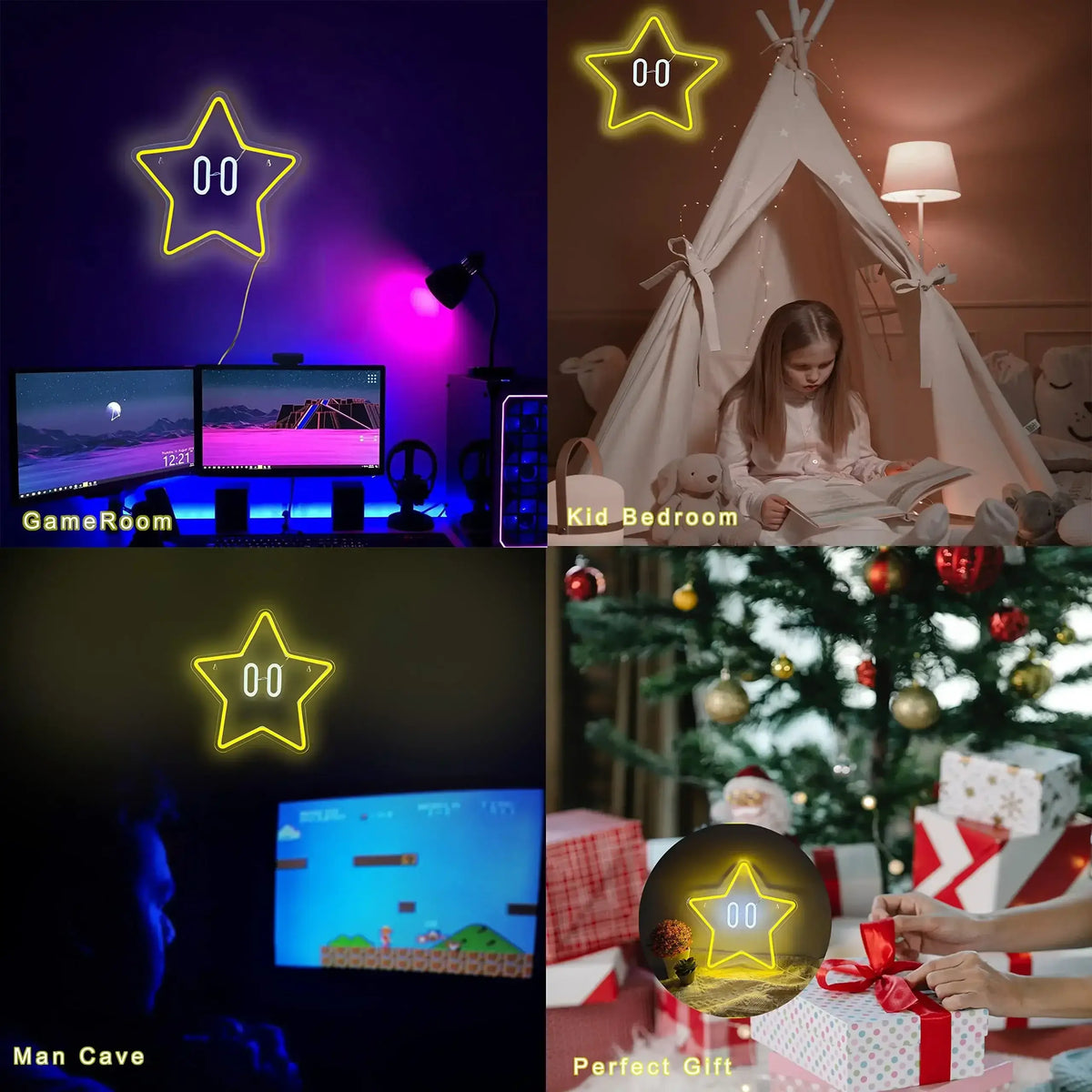Lampe Neon Etoile Plombier Rétro
