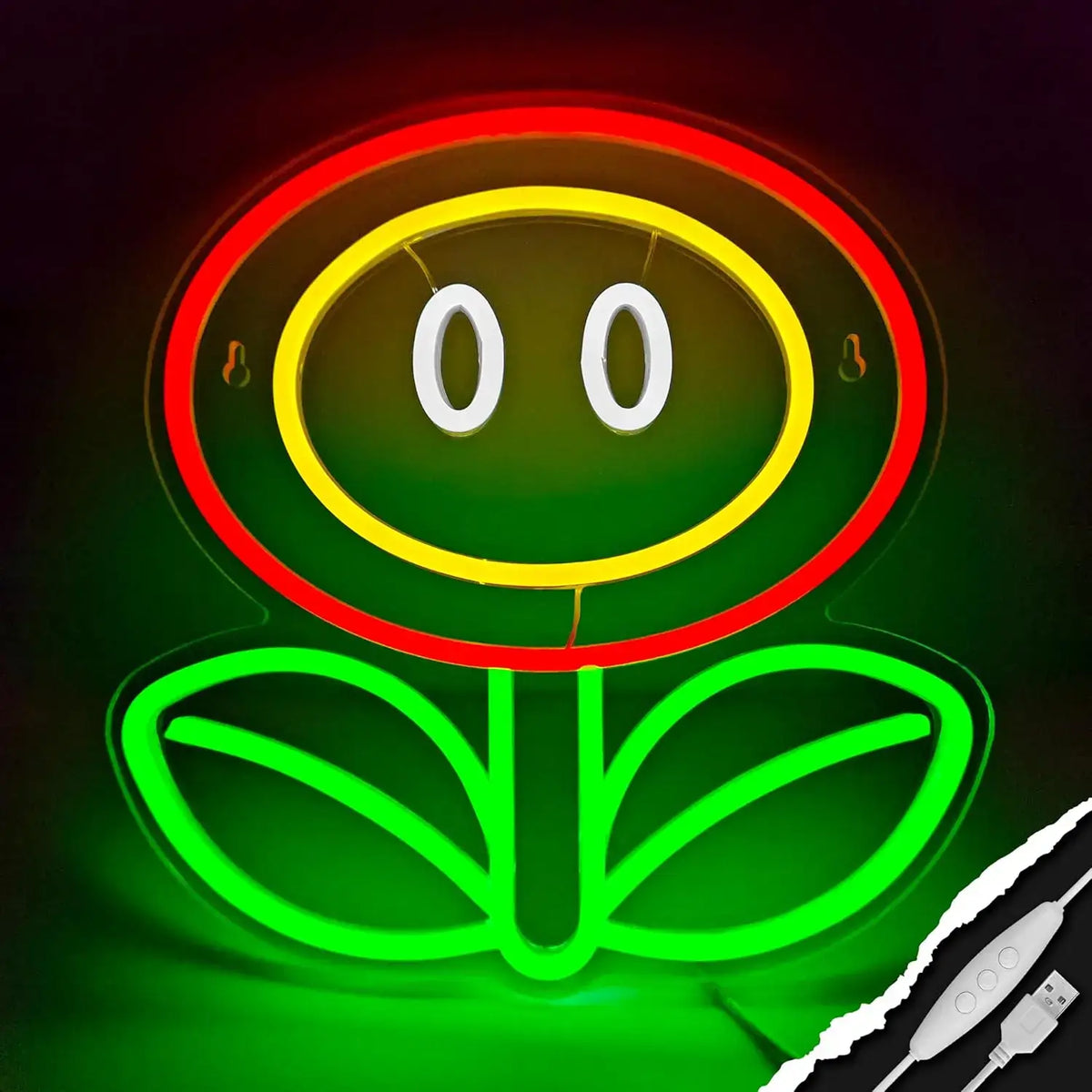 Lampe Néon Fleur de Feu Mario