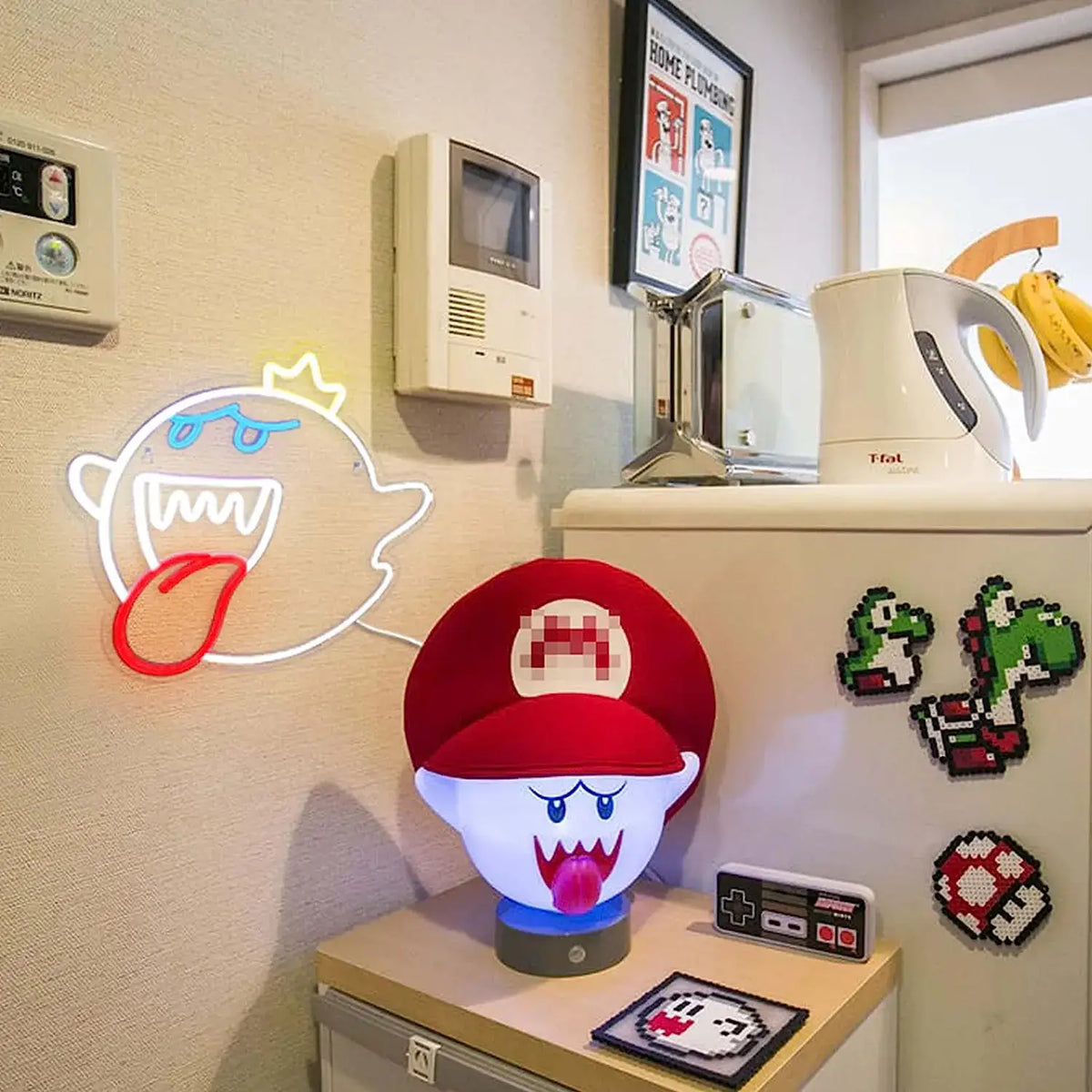 Lampe Neon Roi Boo Plombier Rétro