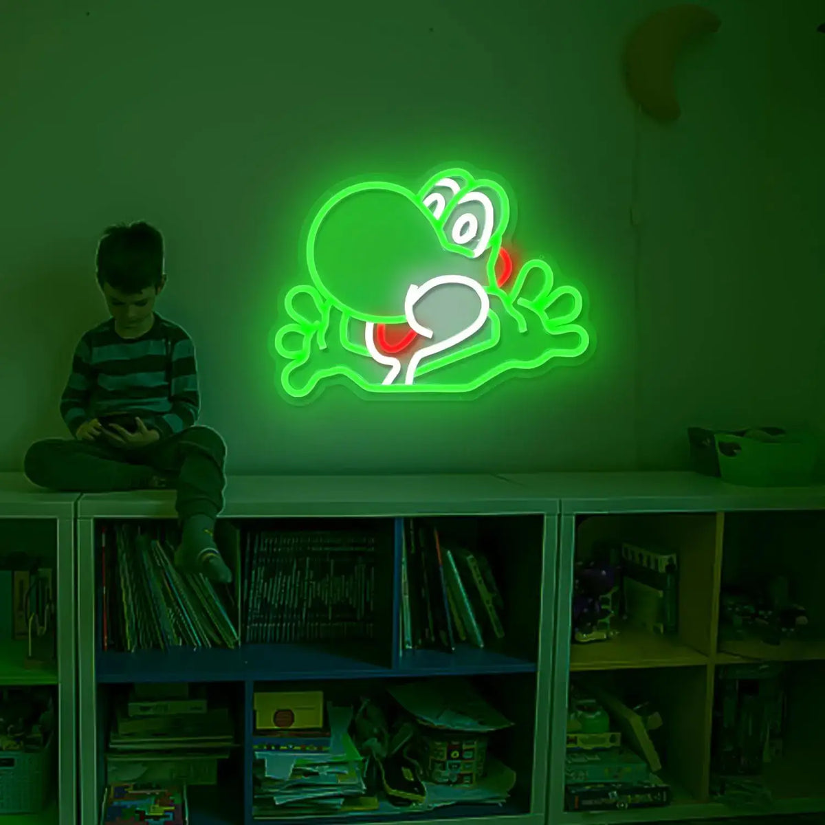 Lampe Neon Dragon vert Plombier Retro