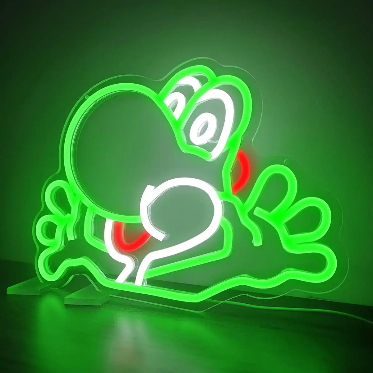 Lampe Neon Dragon vert Plombier Retro