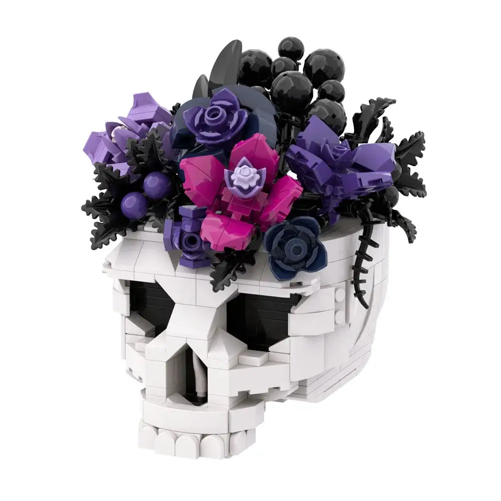 Figurine à construire Crâne Roses