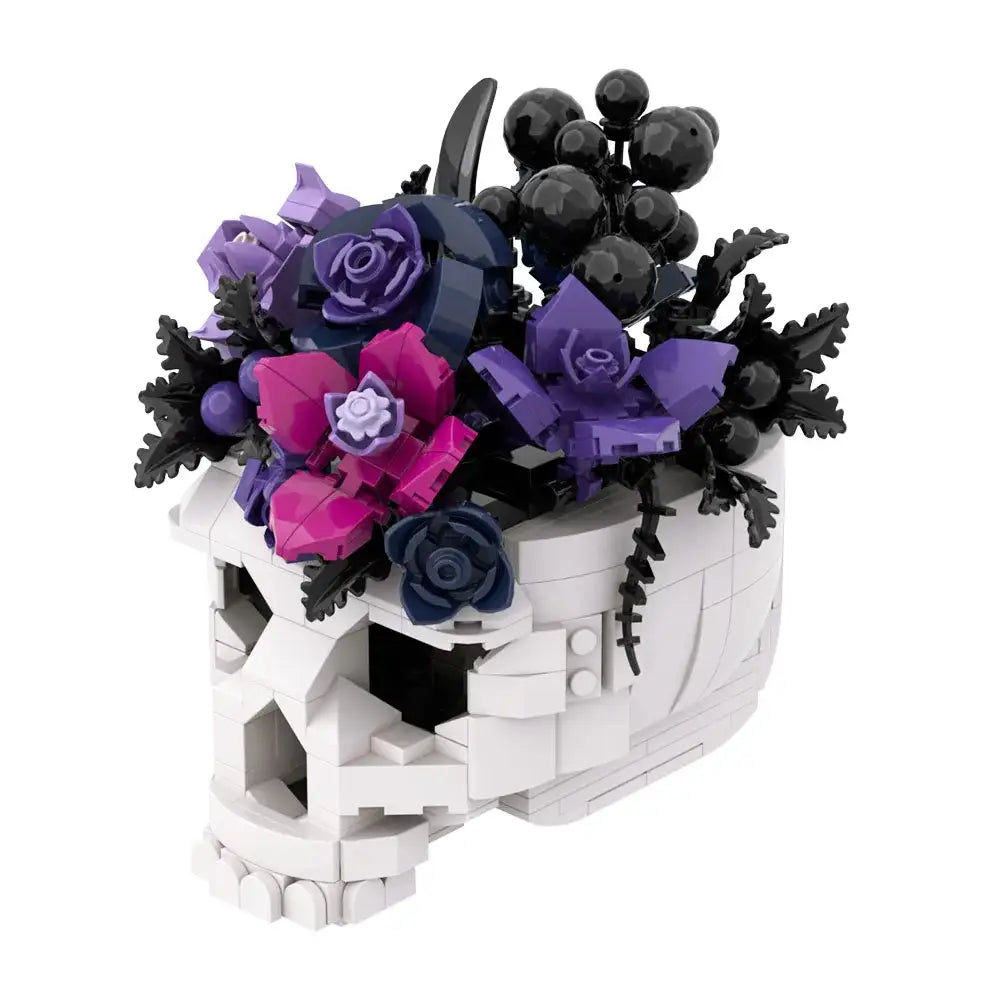 Figurine à construire Crâne Roses